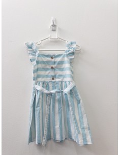 vestido rayas turquesas y blancas