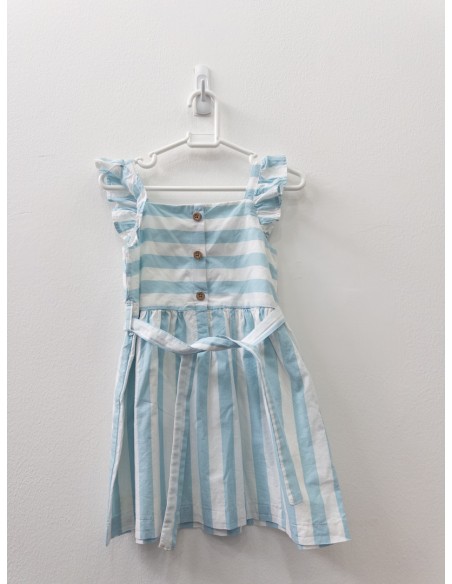 vestido rayas turquesas y blancas