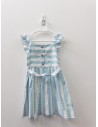 vestido rayas turquesas y blancas