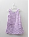 vestido cuadros lila con morado