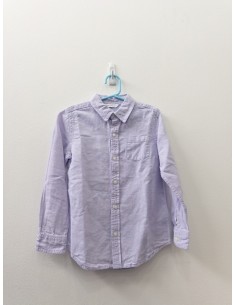 camisa manga larga lino lila