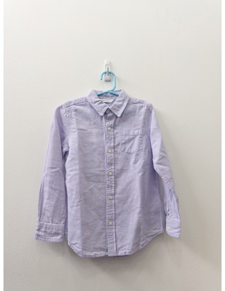 camisa manga larga lino lila