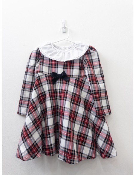 vestido navidad cuadros negros y blancos