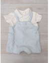 monito camisa blanca y romper celeste