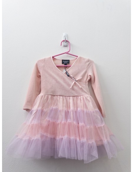 vestido velvet rosado co falda de tul
