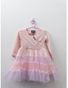 vestido velvet rosado co falda de tul