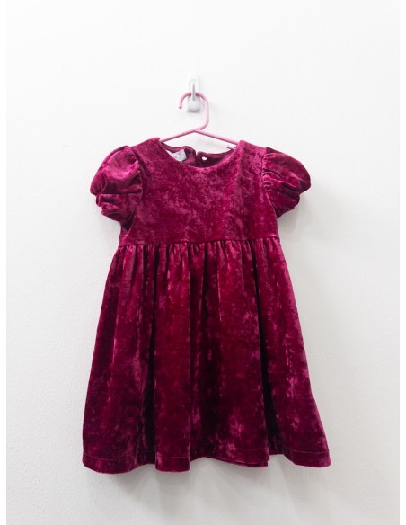 vestido velvet concho de vino
