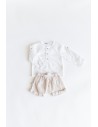 SET SHORT BEIGE Y CAMISA BLANCA