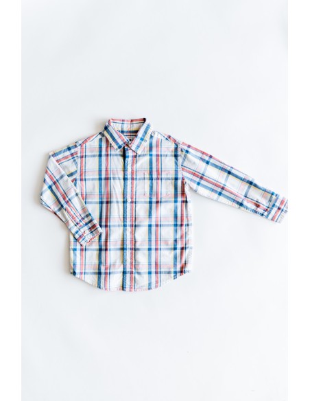 camisa rayas celestes amarilla rojas
