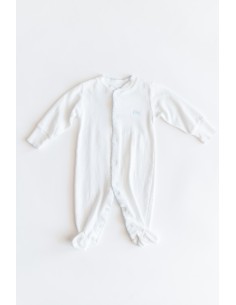 pijama blanca puntitos azules