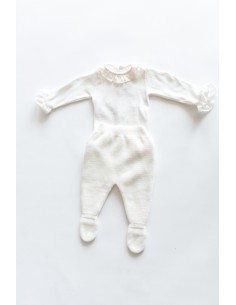 top arandel blanco y bottom tejido de punto blanco