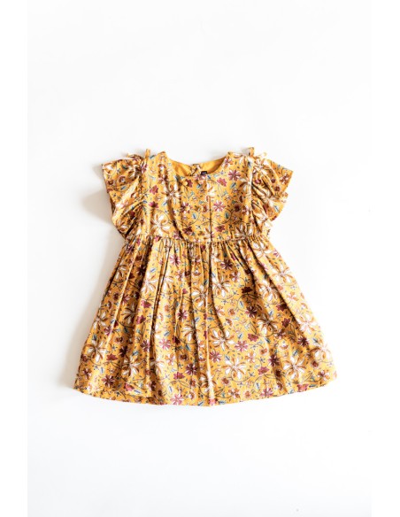 vestido mostaza con flores