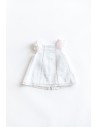 vestido blanco detalles rosados